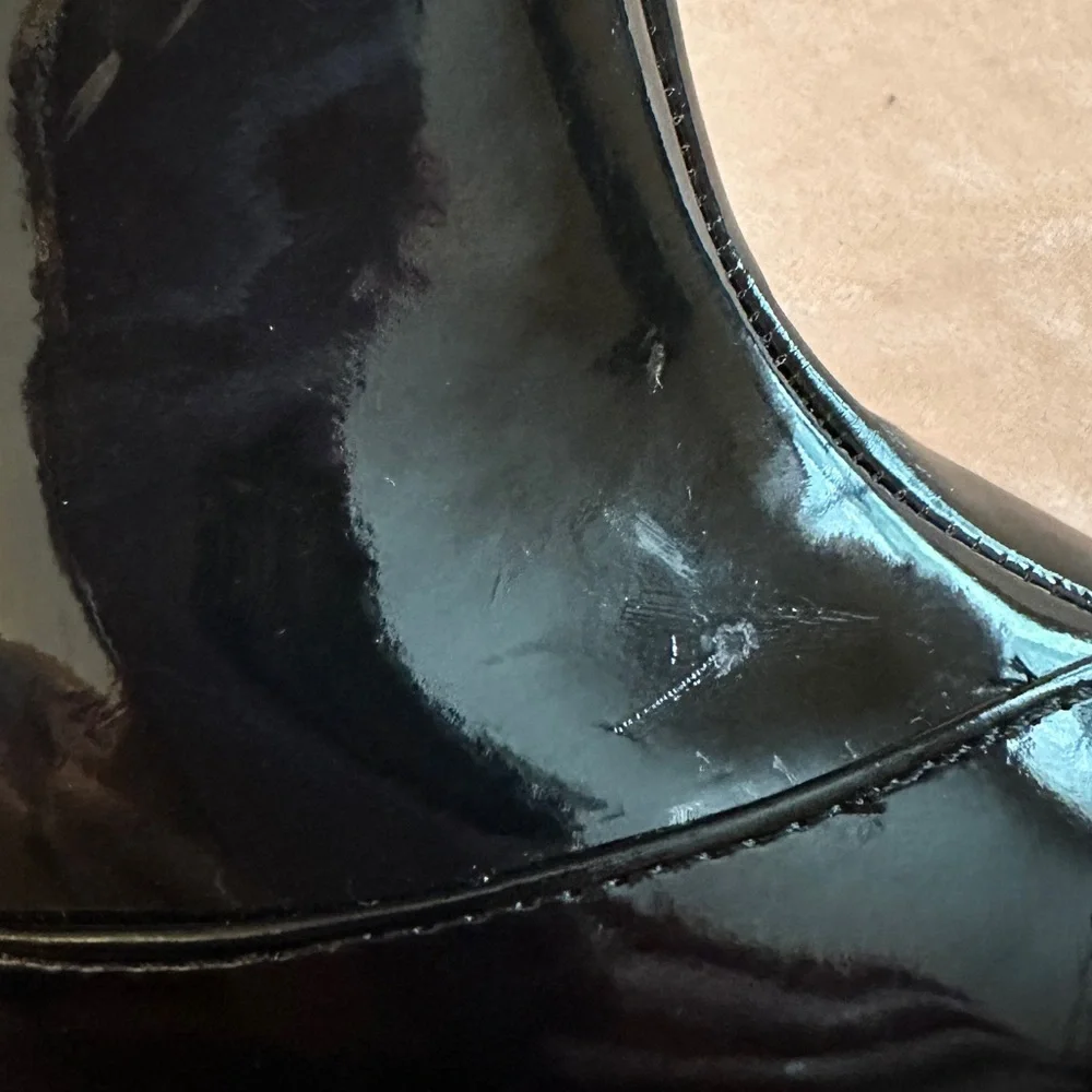 Charlotte Russe Black Faux Patent Leather Stiletto Boots, 9 NWB - Picture 7 of 10